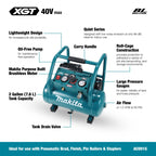 COMPRESSEUR D'AIR 2 GALLONS 40V XGT BRUSHLESS