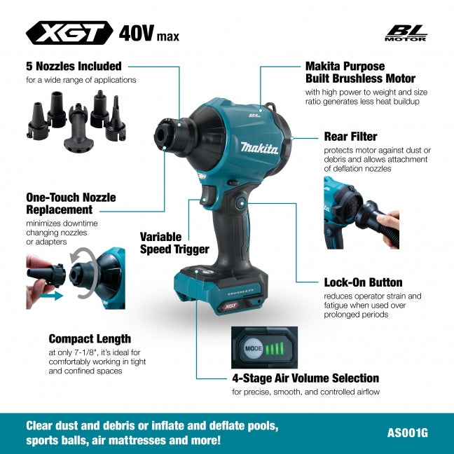 SOUFFLEUR À AIR 4 VITESSES 40V XGT BRUSHLESS