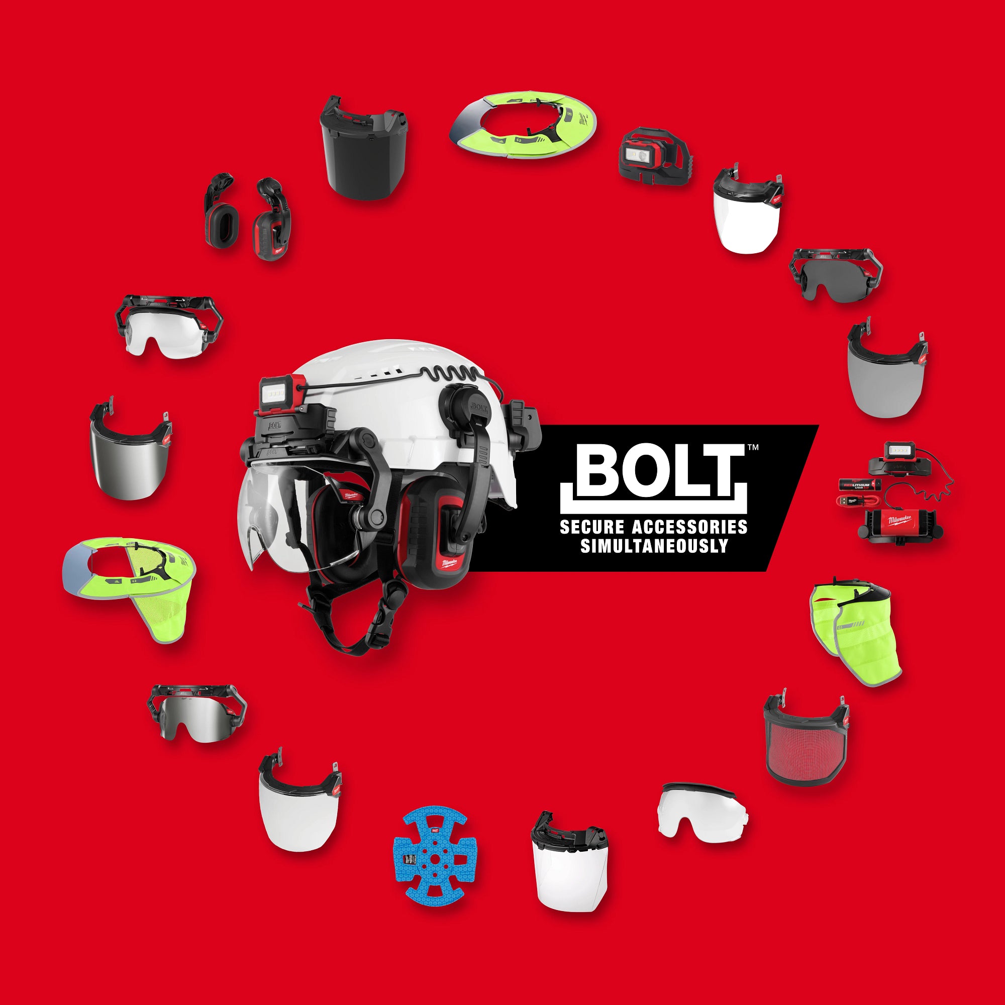CASQUE DE SÉCURITÉ BLANC BOLT TYPE 2 REBORD AVANT CLASSE E