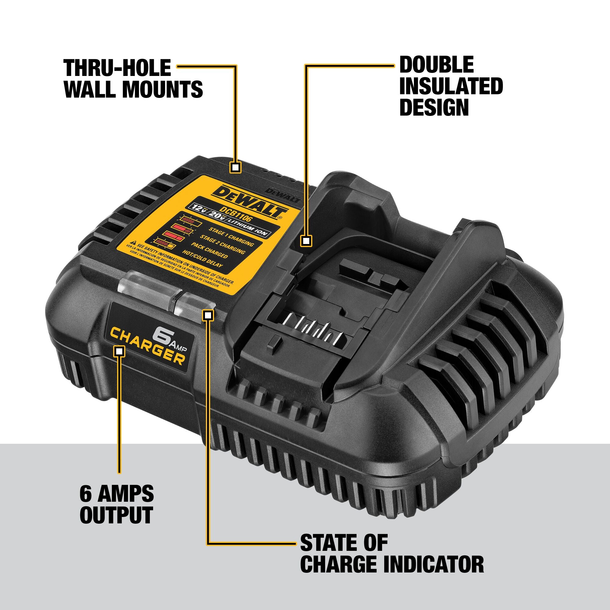 CHARGEUR SIMPLE 6 AMPÈRES 12V / 20V