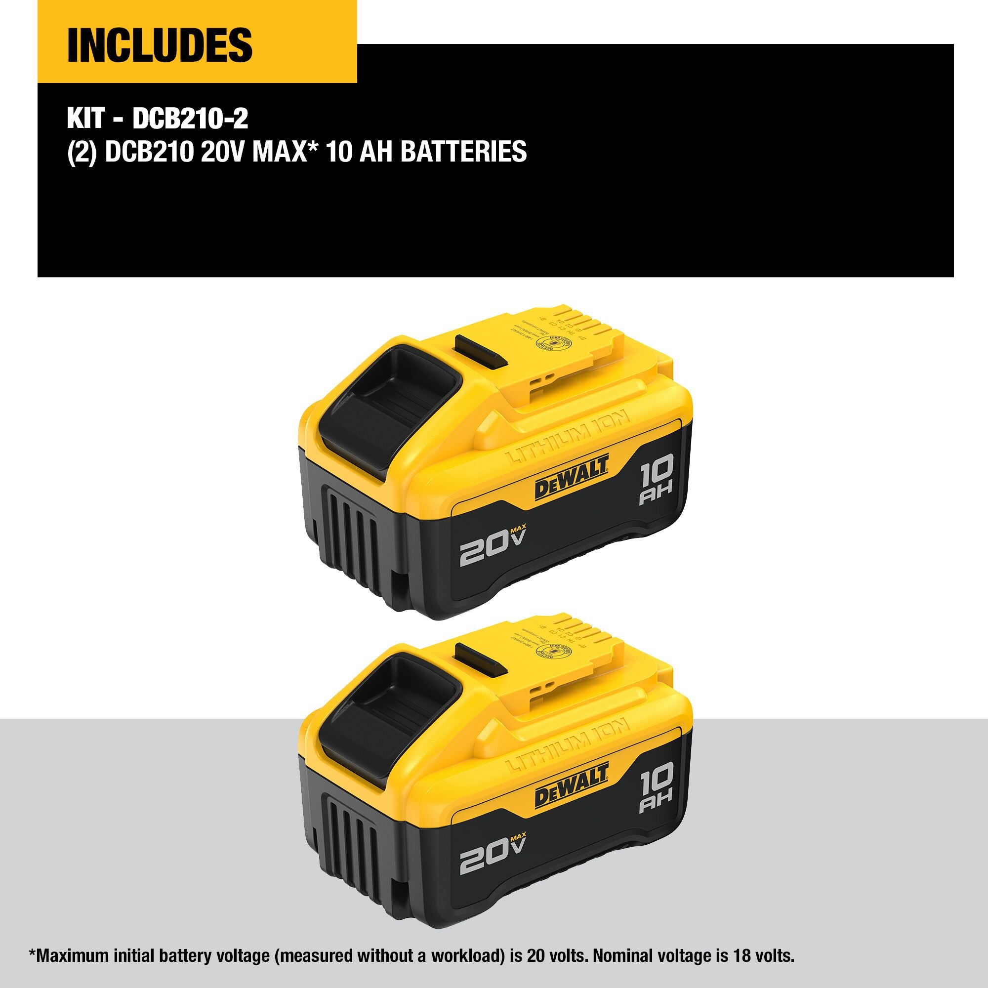 20V MAX XR LITHIUM-ION 10.0AH BATTERY (2 PK)