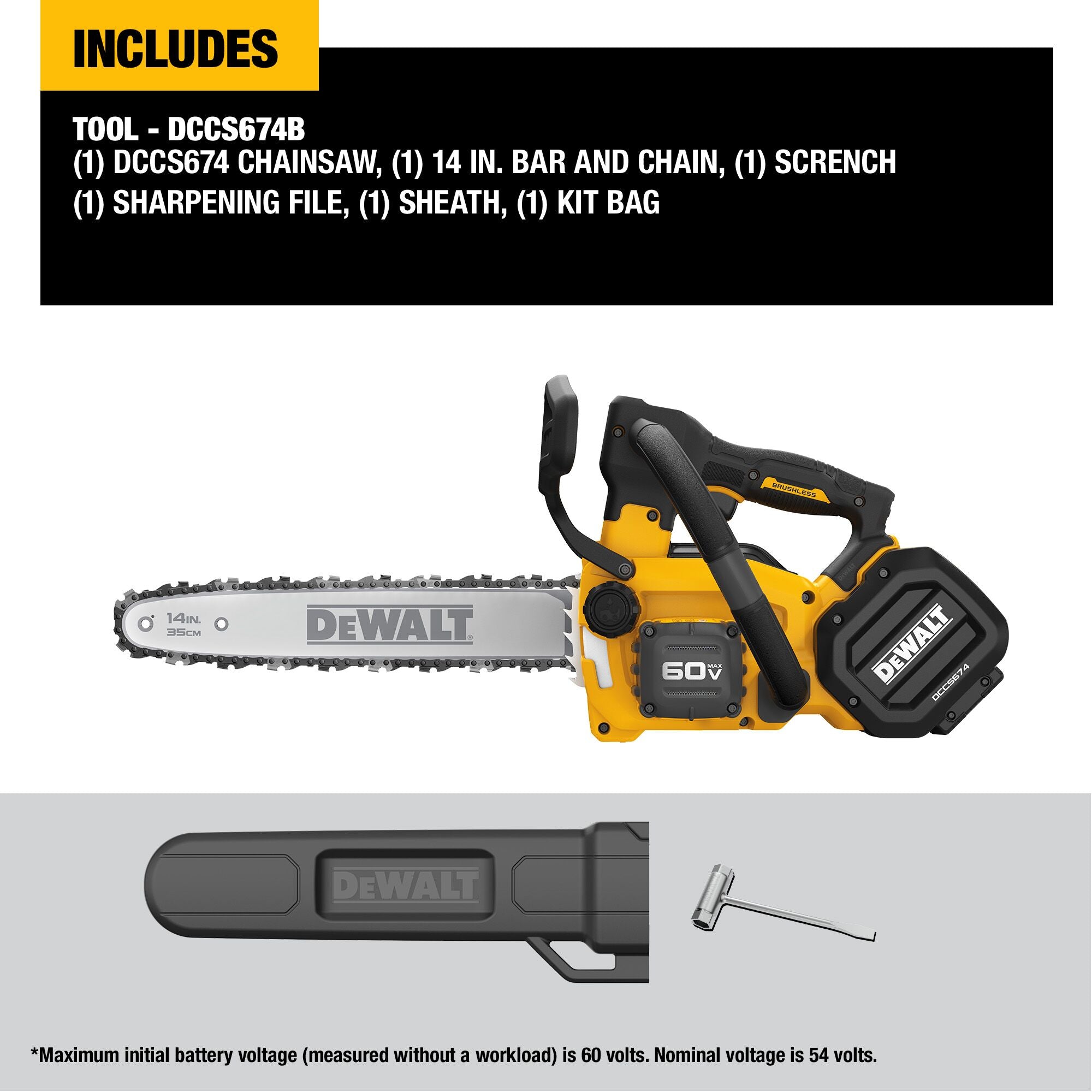 SCIE À CHAÎNE 14'' FLEXVOLT BRUSHLESS 60V MAX