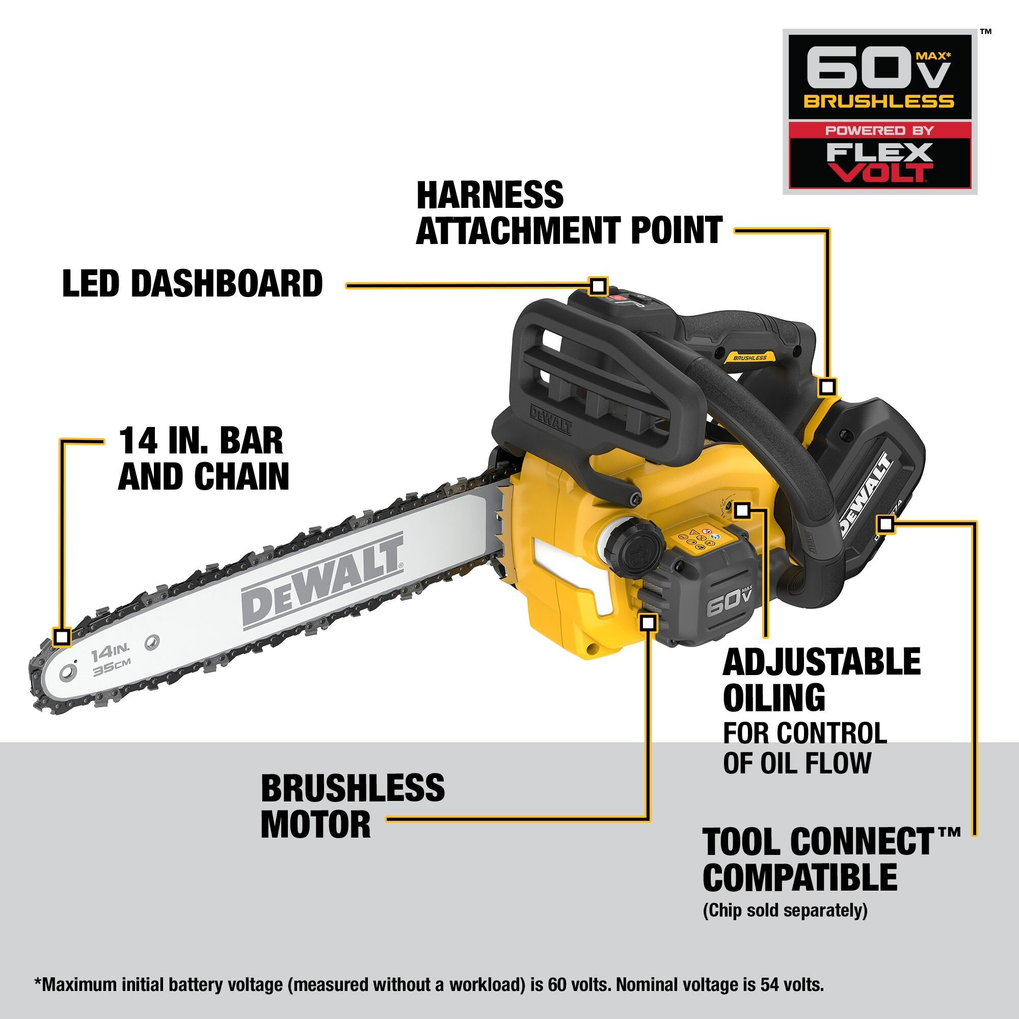 SCIE À CHAÎNE 14'' FLEXVOLT BRUSHLESS 60V MAX