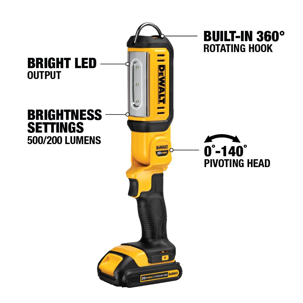LAMPE DE TRAVAIL 500 LUMENS PORTATIVE 20V MAX