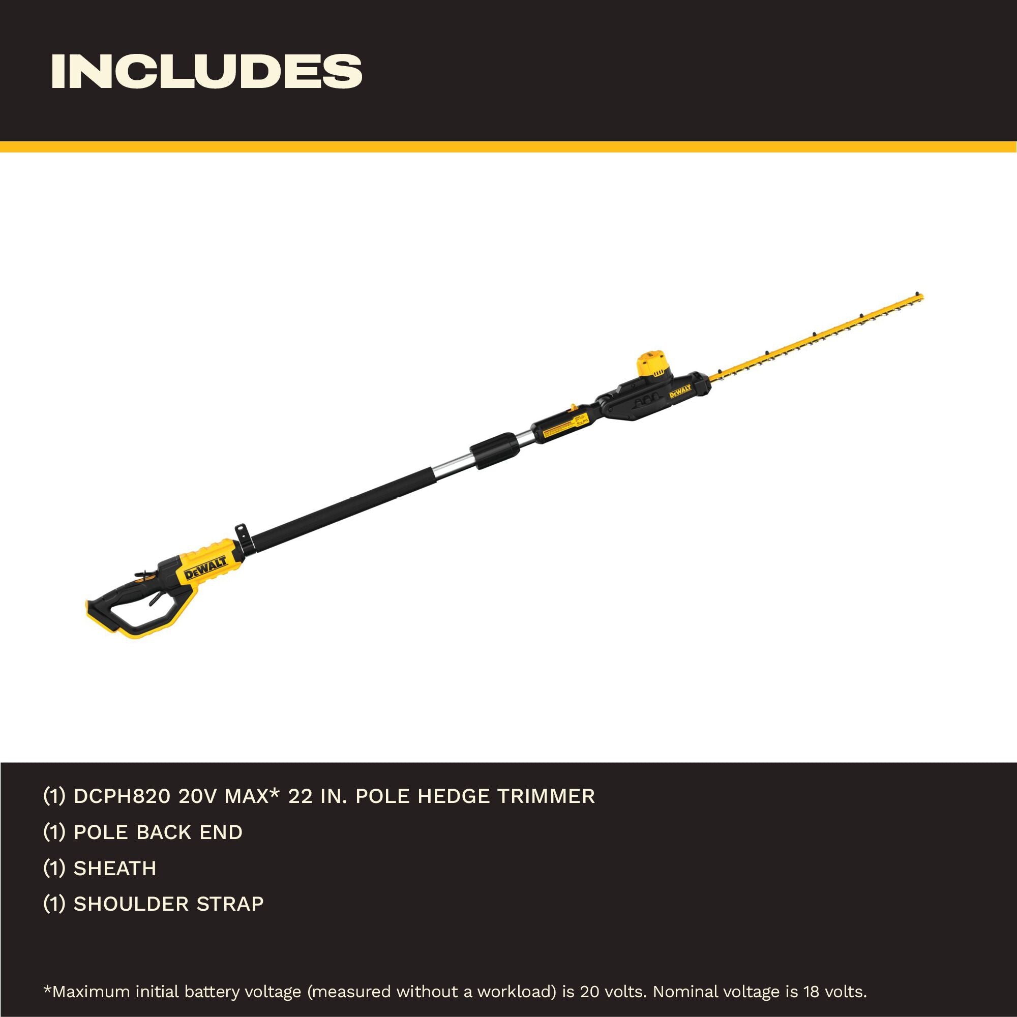 20V MAX 22" EXTENDABLE HEDGE TRIMMER