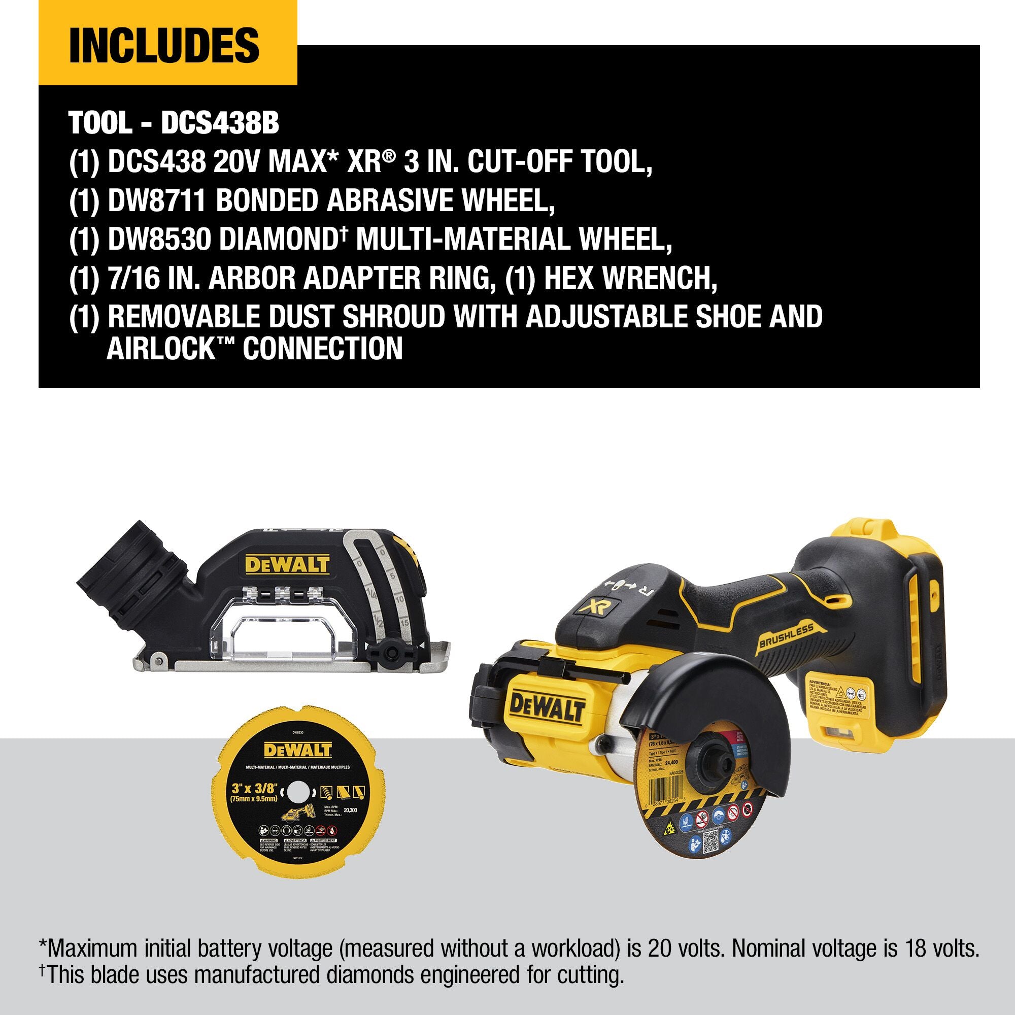 SCIE COMPACTE 3'' BRUSHLESS 20V MAX XR