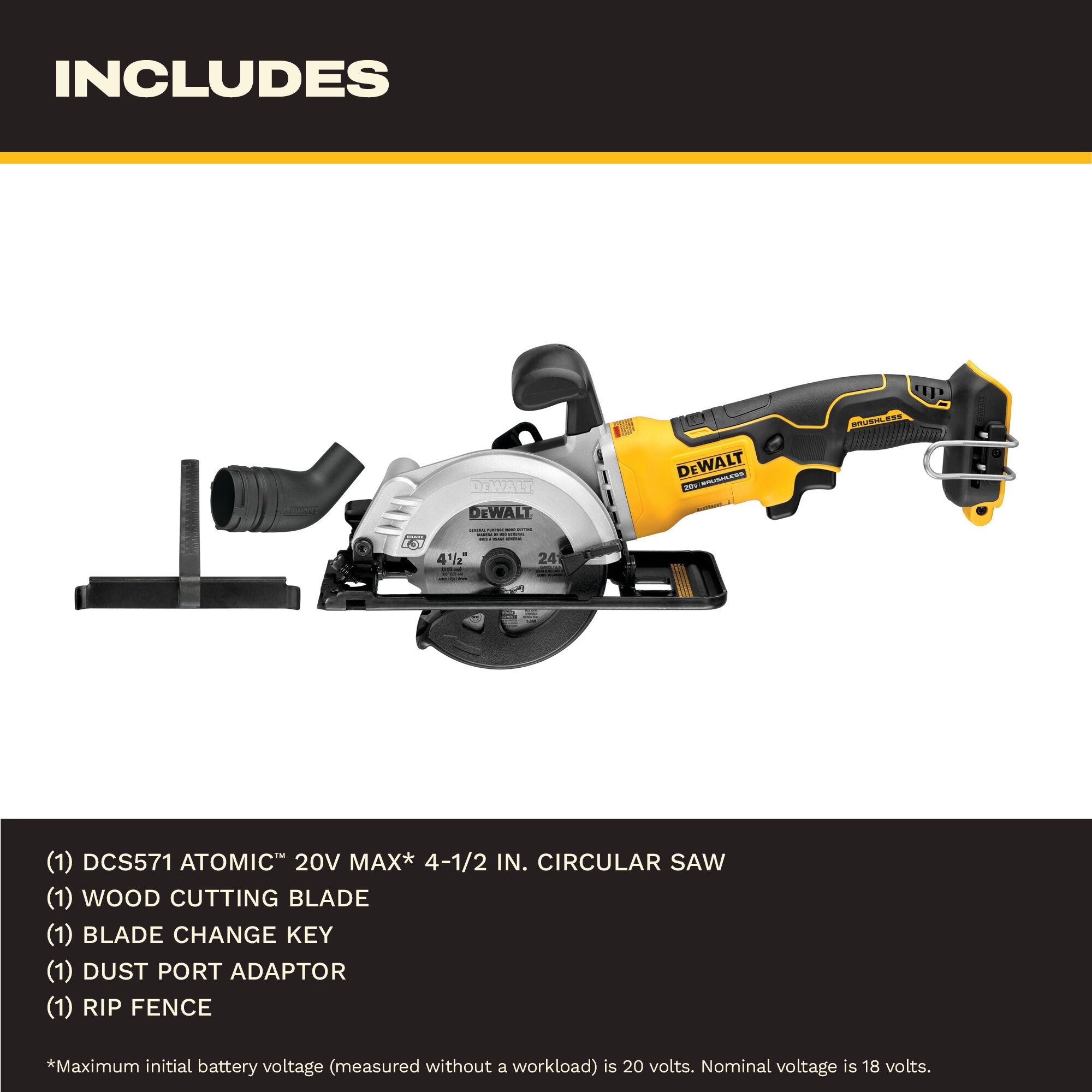 SCIE CIRCULAIRE 4-1/2'' BRUSHLESS 20V