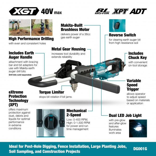 TARIÈRE 1/2'' 40V XGT BRUSHLESS