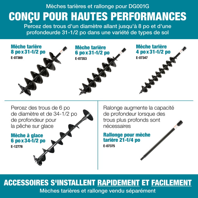 TARIÈRE 1/2'' 40V XGT BRUSHLESS