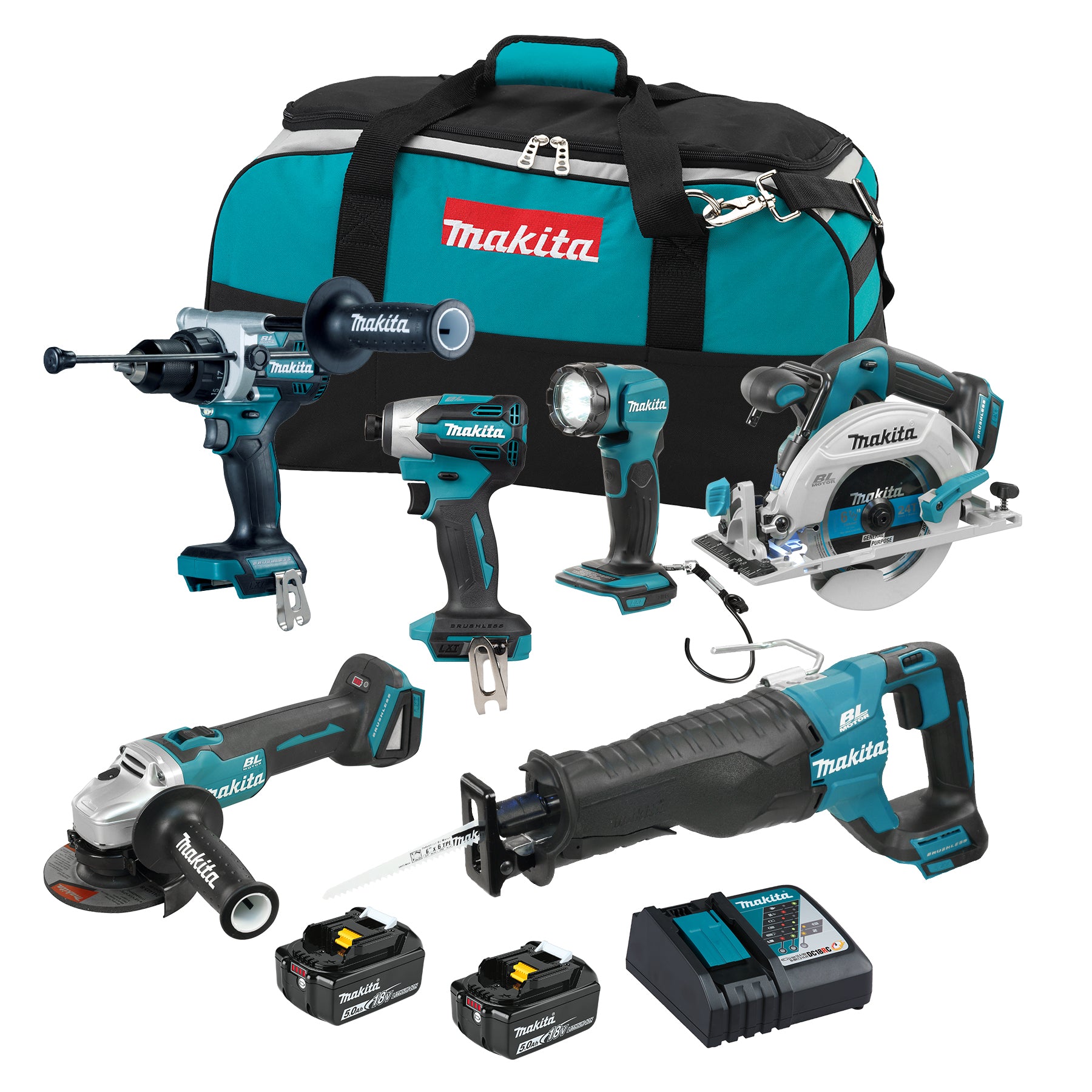 ENSEMBLE DE 6 OUTILS 18V BRUSHLESS LXT (5.0AH)