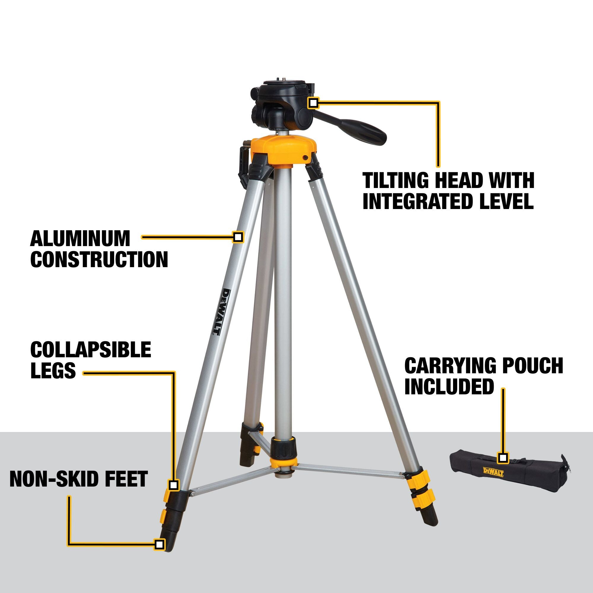 TRIPOD FOR LASER LEVEL WITH TILTING HEAD
