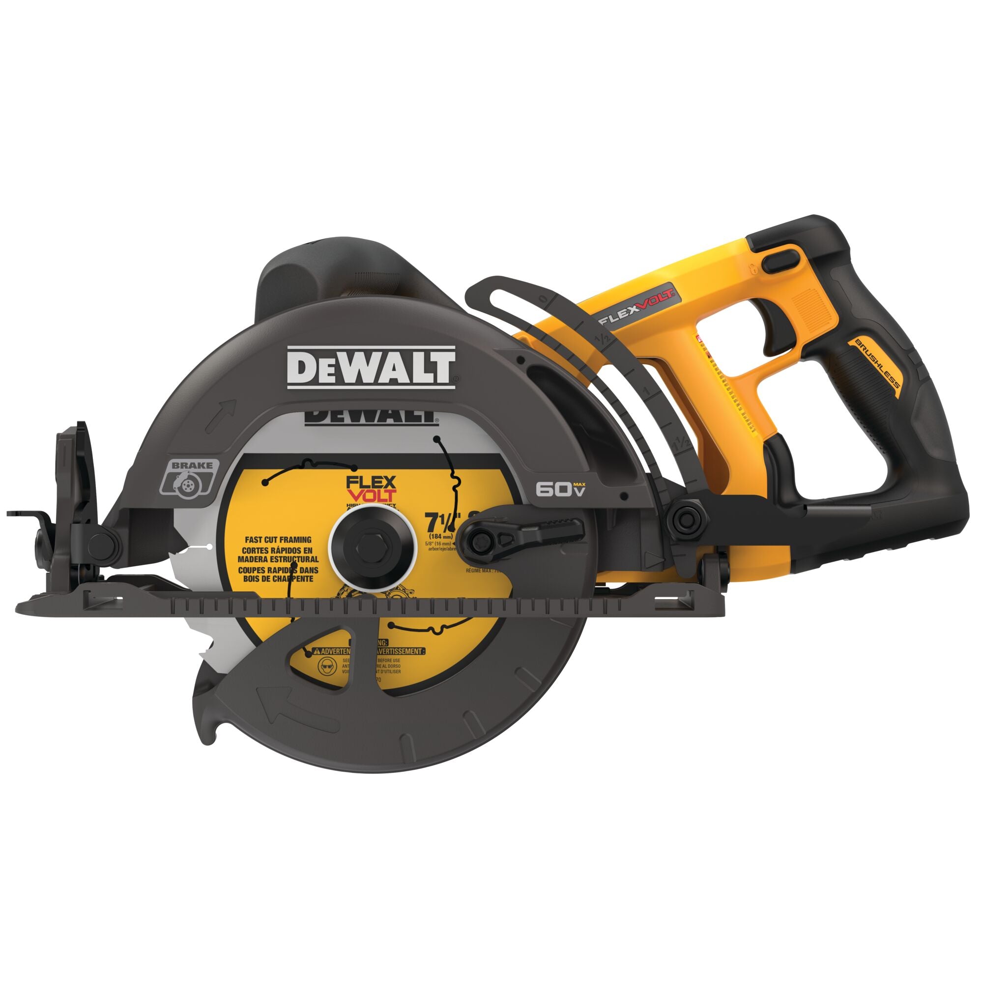 SCIE CIRCULAIRE 7-1/4'' POIGNÉE ARRIÈRE BRUSHLESS 60V MAX