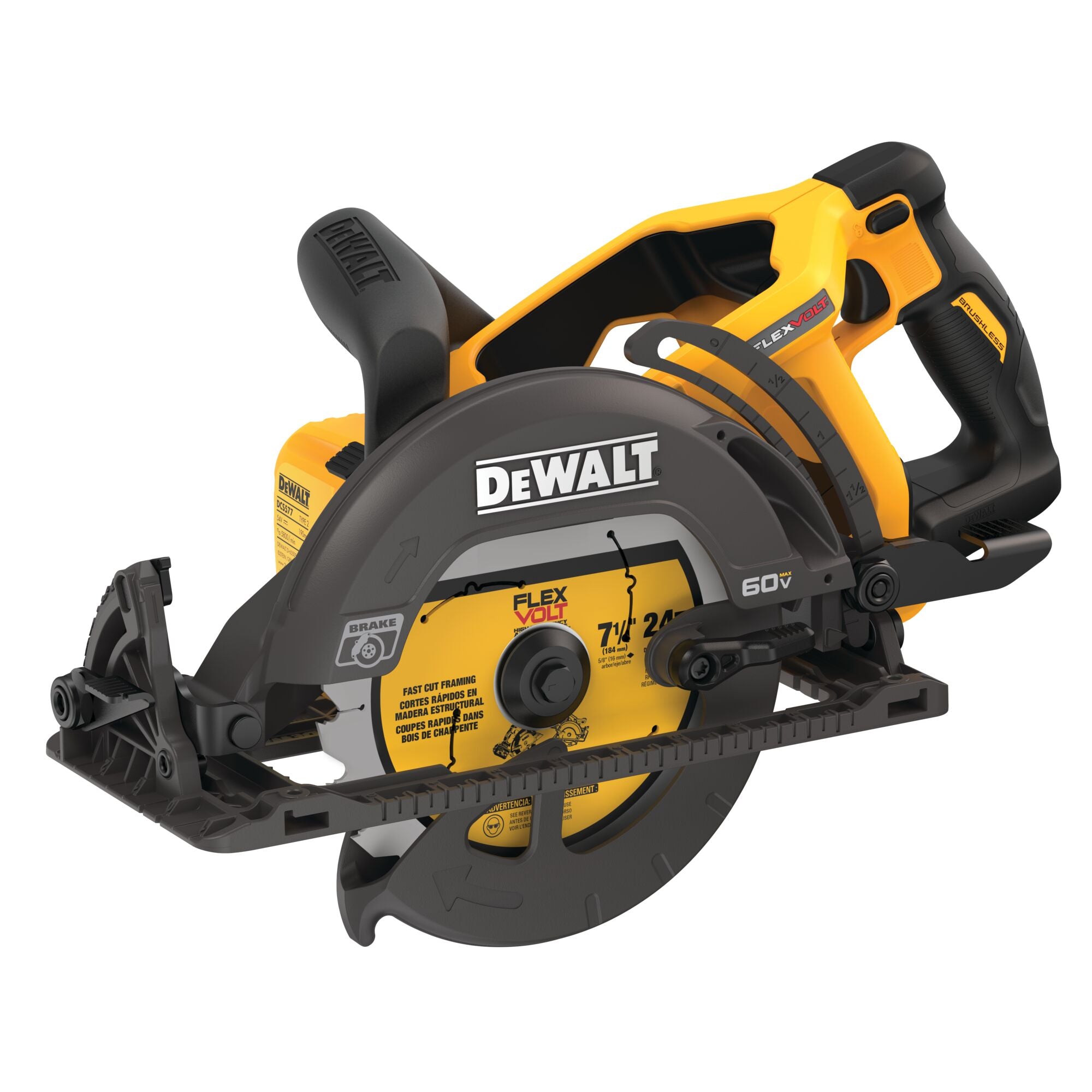 SCIE CIRCULAIRE 7-1/4'' POIGNÉE ARRIÈRE BRUSHLESS 60V MAX