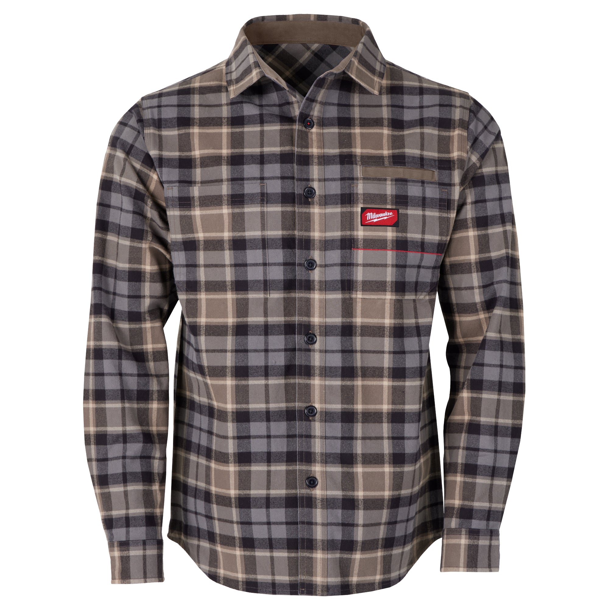 GRIDIRON FLANNEL SHIRT (GREY - X-LARGE)