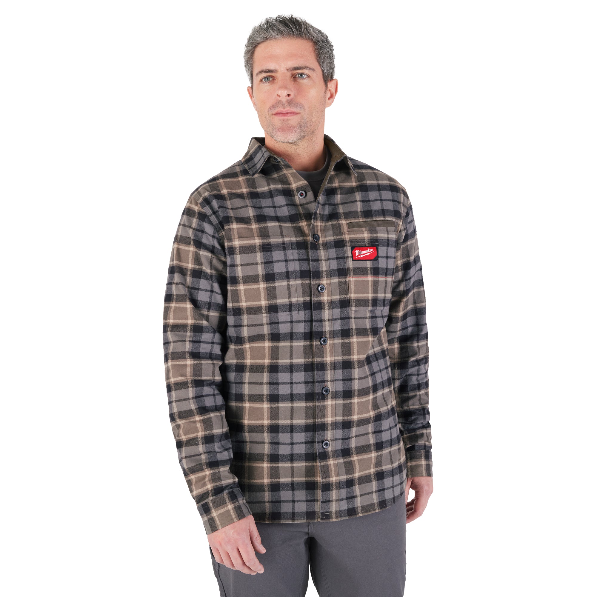 CHEMISE EN FLANELLE GRIDIRON (GRIS - X-LARGE)