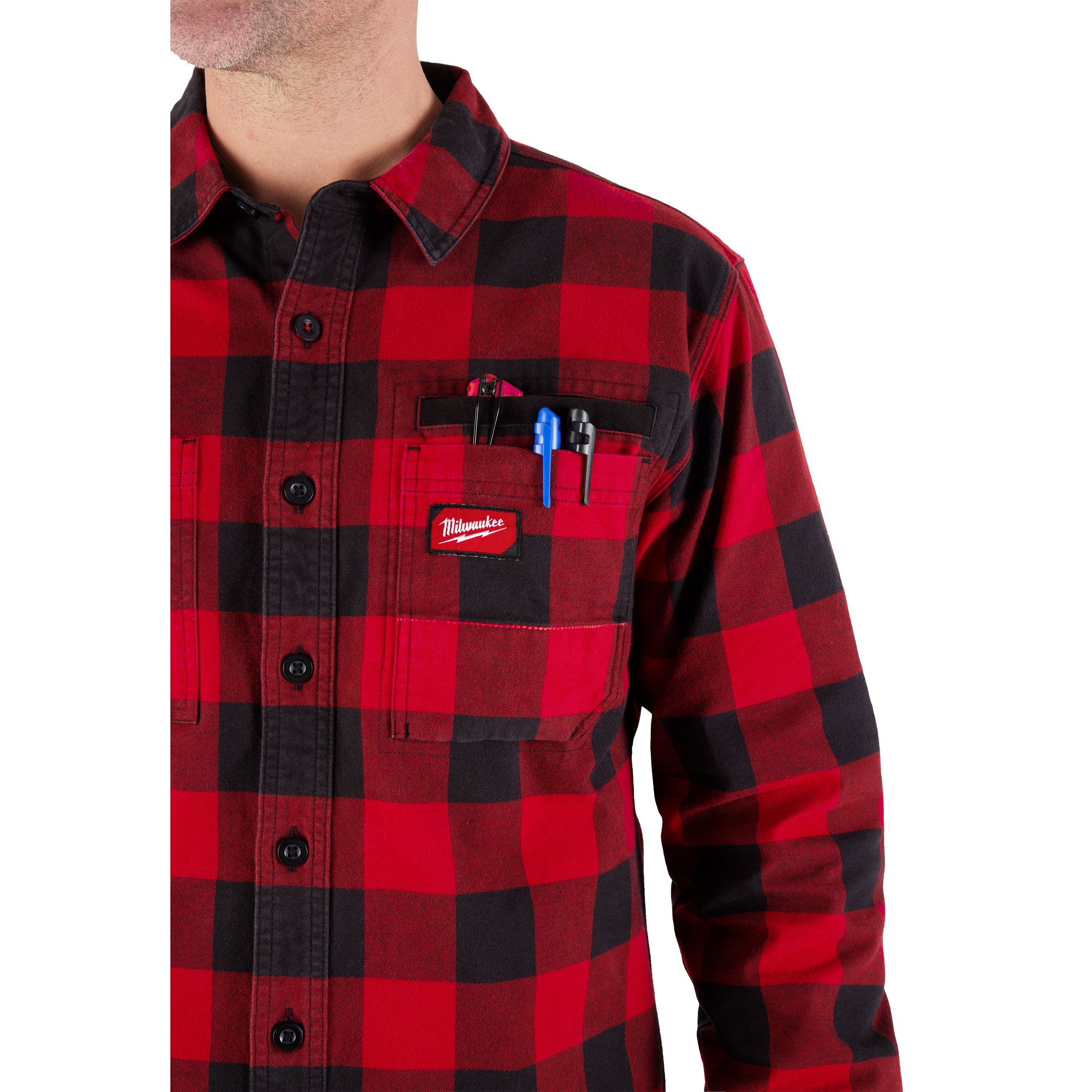 CHEMISE EN FLANELLE GRIDIRON (ROUGE - LARGE)
