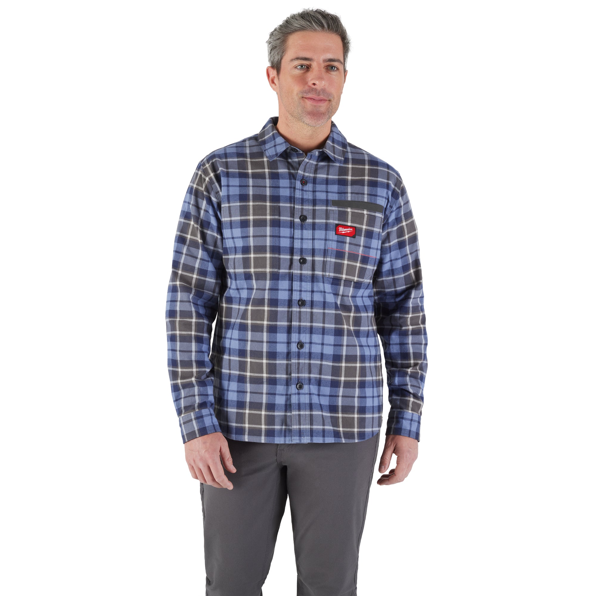 CHEMISE EN FLANELLE GRIDIRON (BLEU - LARGE)