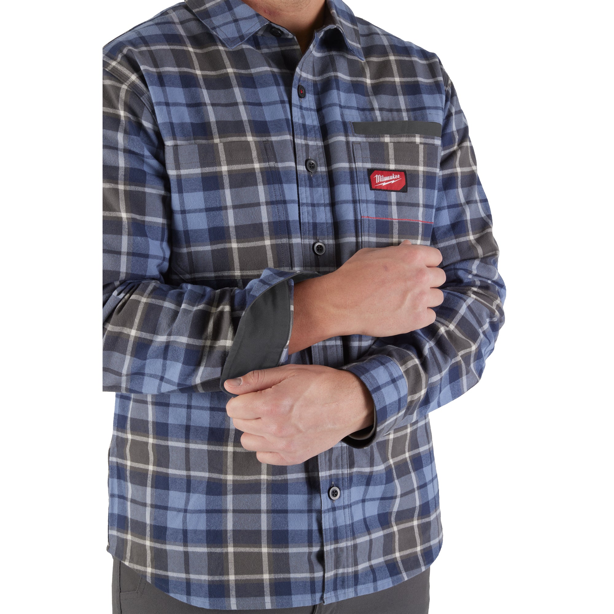 CHEMISE EN FLANELLE GRIDIRON (BLEU - LARGE)
