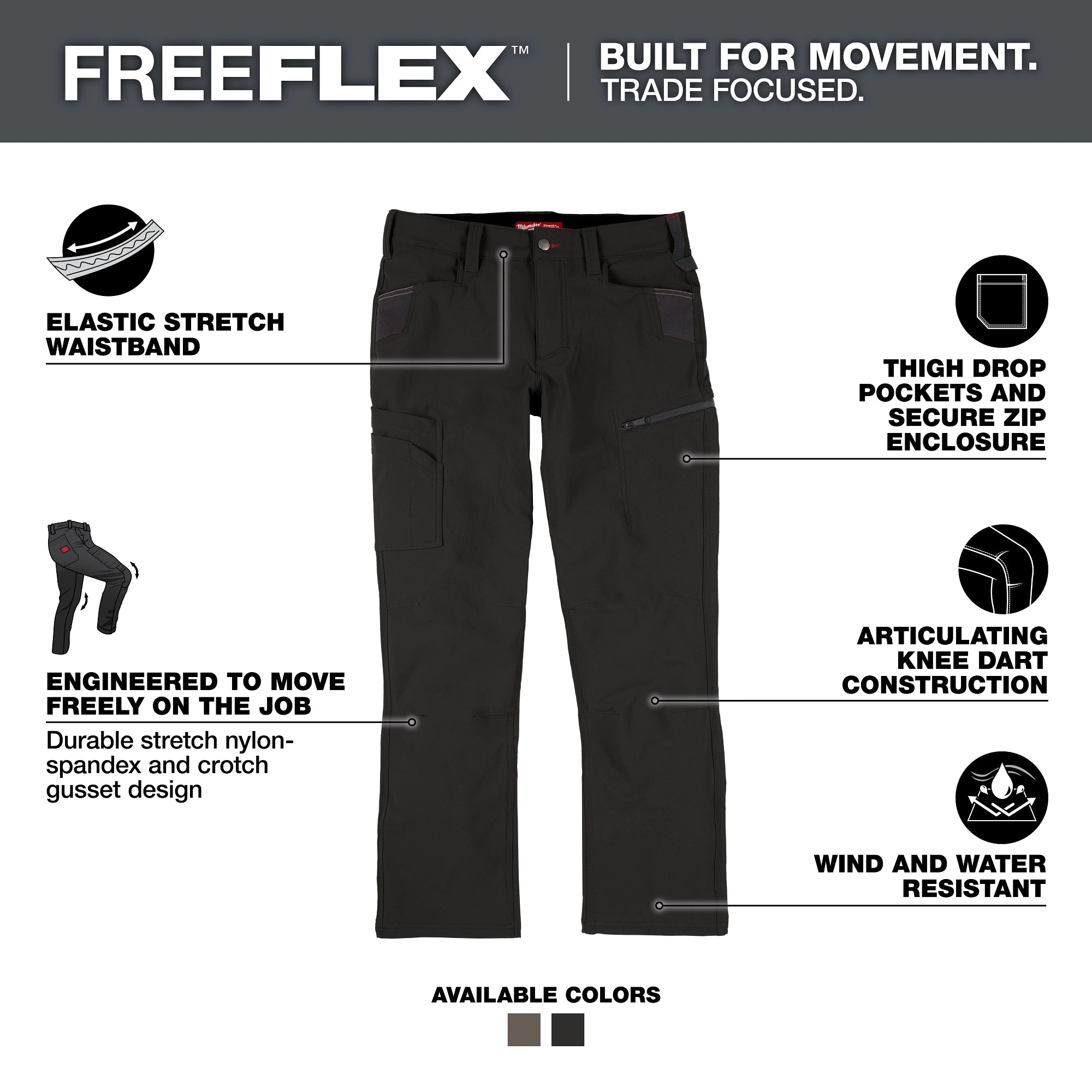 PANTALON DE TRAVAIL FREEFLEX NOIR ( 30 X 32 )