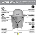 CHAPEAU PARE-SOLEIL WORKSKIN GRIS ( S-M )
