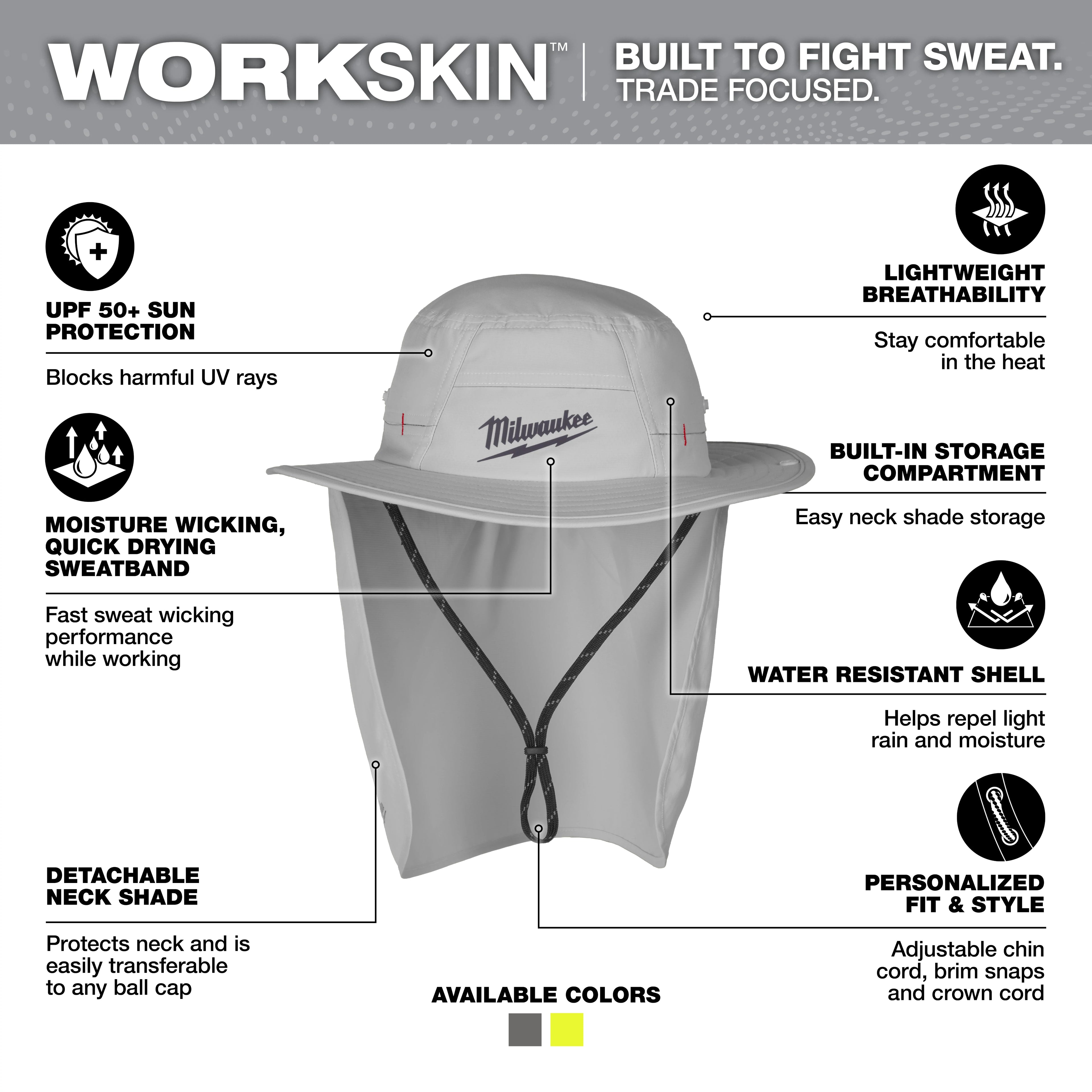 CHAPEAU PARE-SOLEIL WORKSKIN GRIS ( S-M )