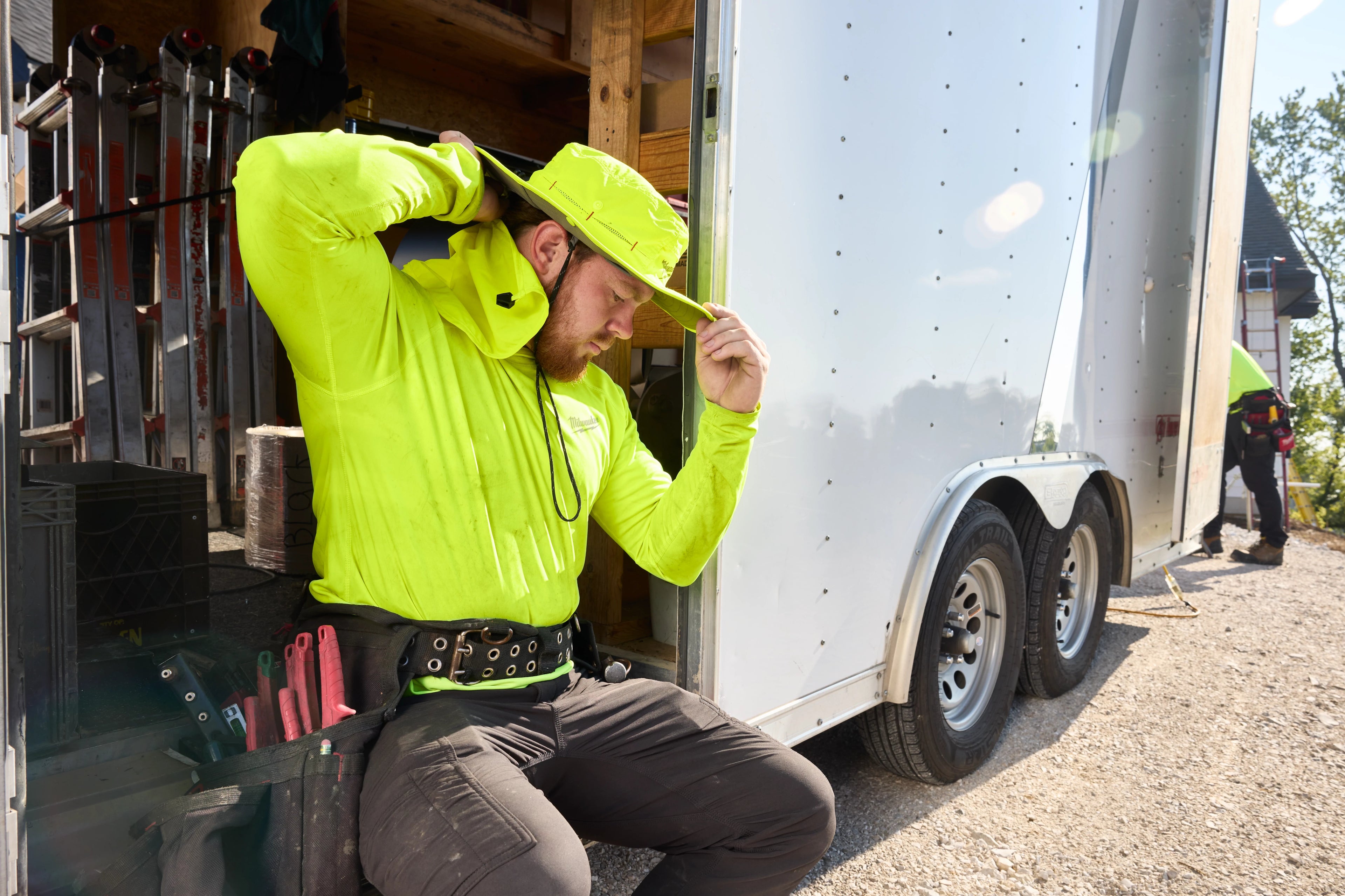 CHAPEAU PARE-SOLEIL WORKSKIN JAUNE HAUTE VISIBILITÉ ( L-XL )