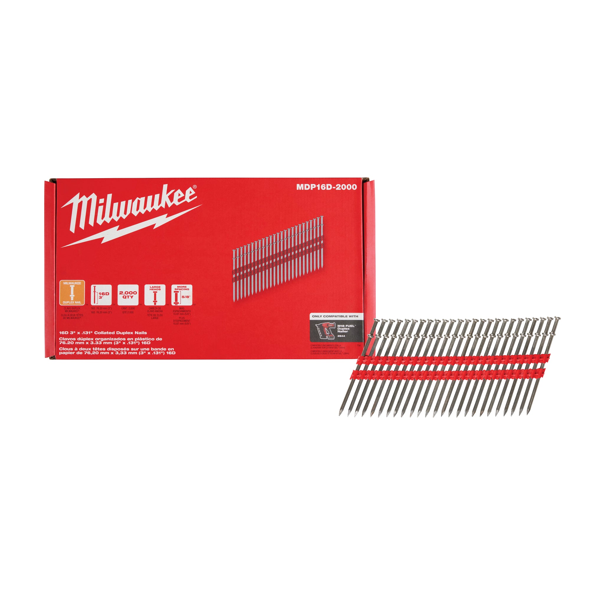 CLOUS 2 TÊTES 3'' X .131 LISSE 8D (2M)