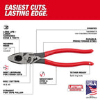 9" PINCE WITH CRIMPING DIE AND BOLT CUTTERS (USA)