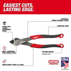 8" DIAGONAL CUTTING PLIERS WITH COMFORT GRIP (USA)