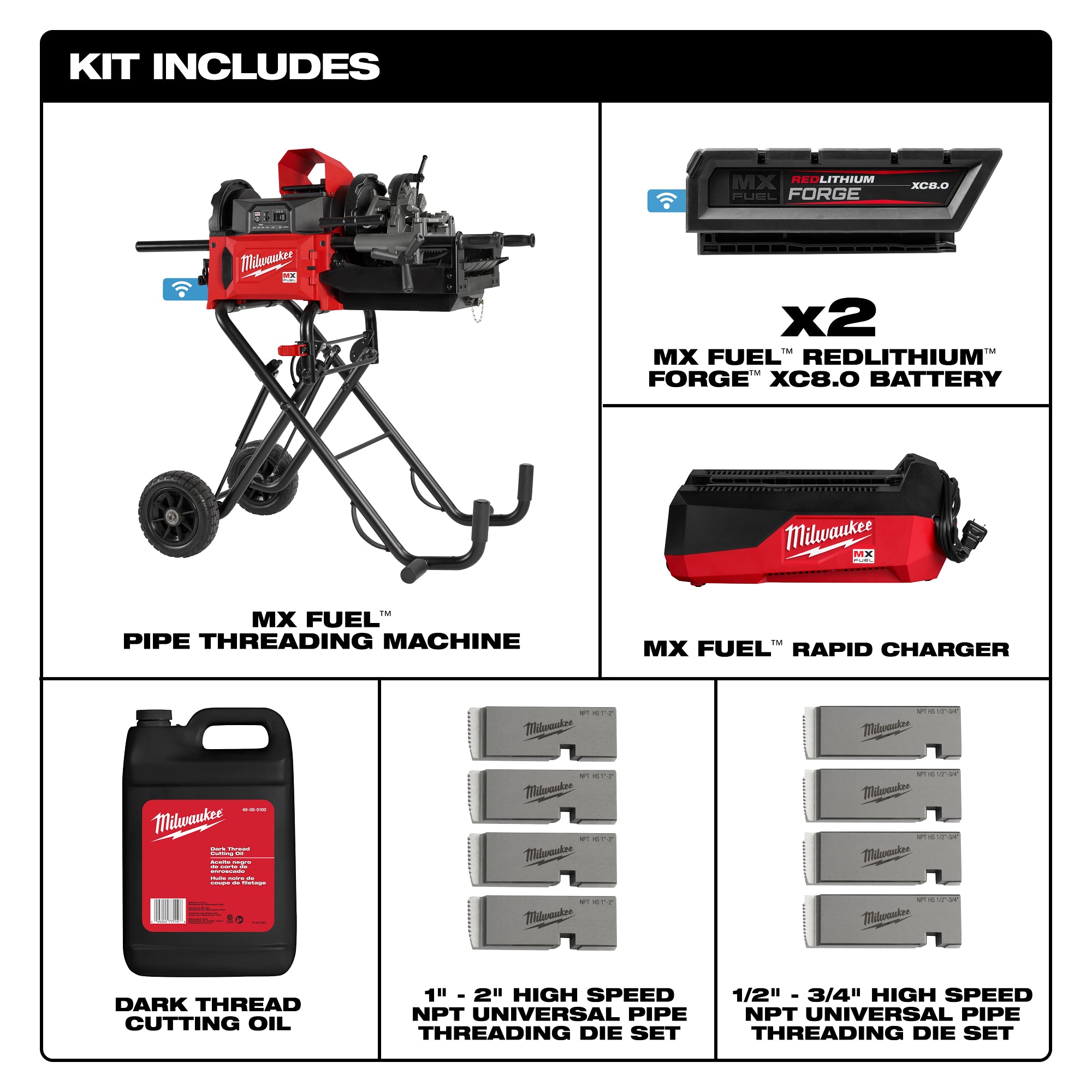 ENSEMBLE DE FILETEUSE DE TUYAUX MX FUEL (XC406)
