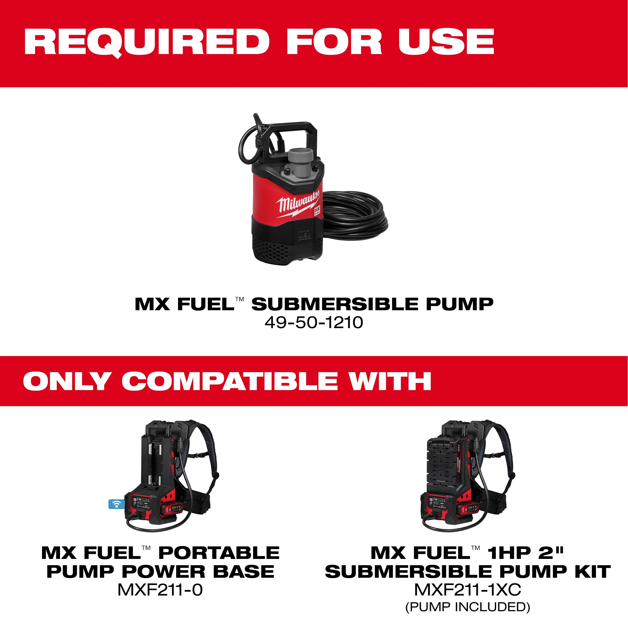 ENSEMBLE DE POMPE SUBMERSIBLE 2'' 1HP MX FUEL (XC8.0)