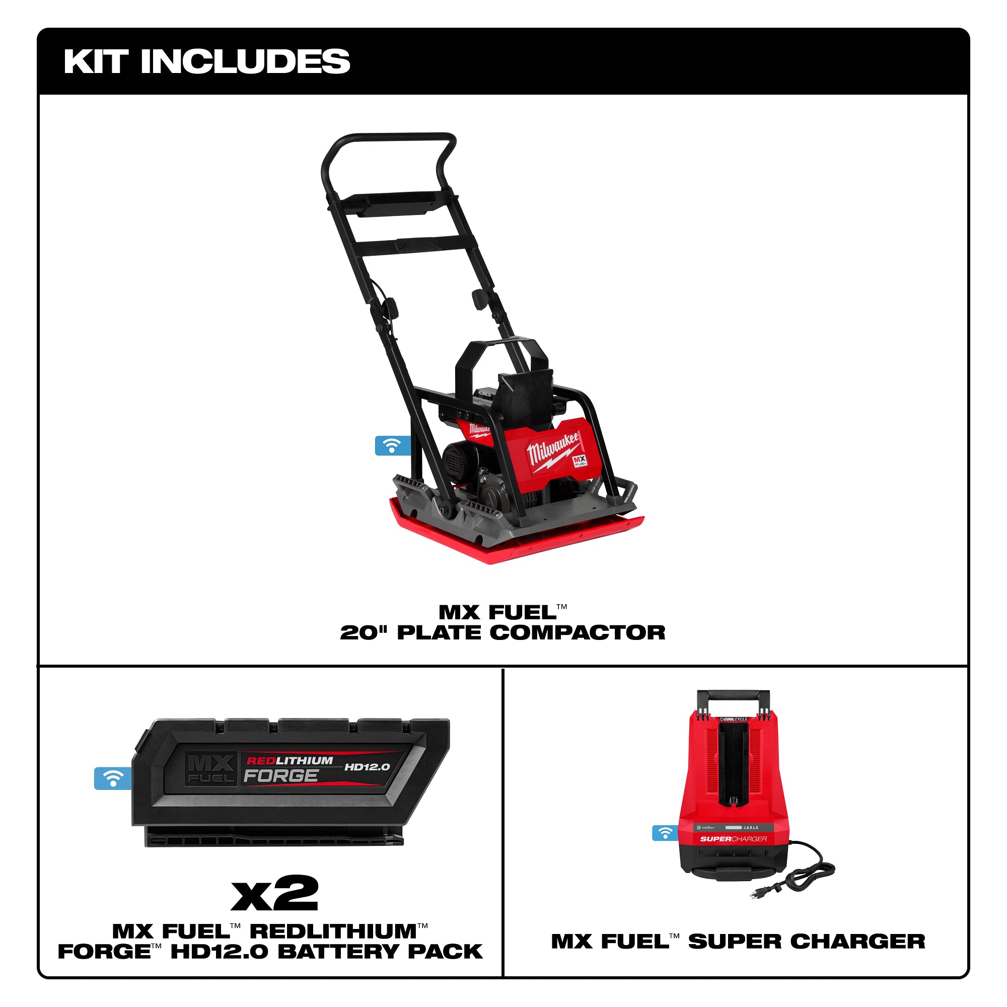 ENSEMBLE COMPACTEUR À PLAQUE 20'' MX FUEL (HD12.0)