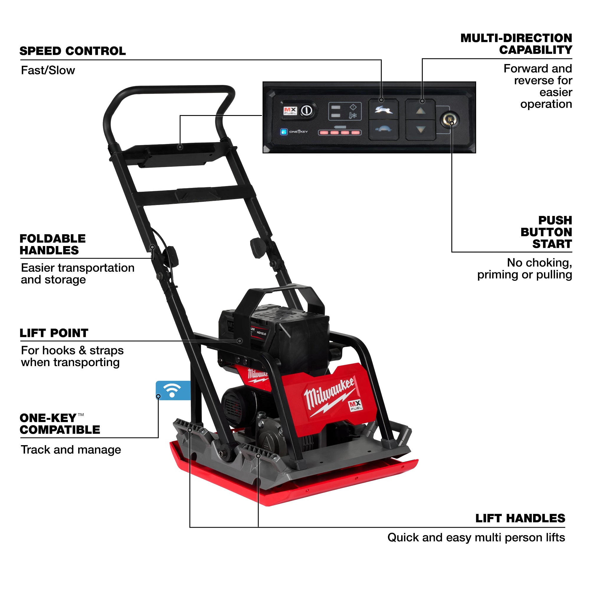 ENSEMBLE COMPACTEUR À PLAQUE 20'' MX FUEL (HD12.0)