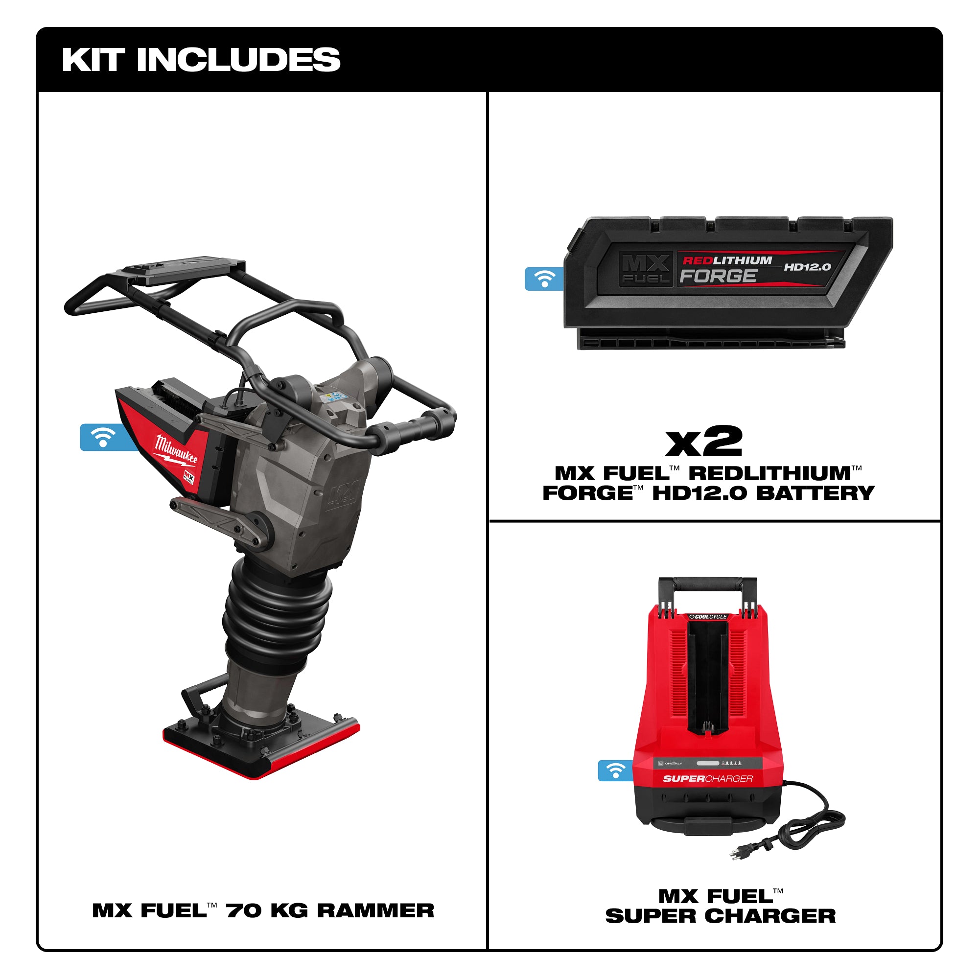 ENSEMBLE COMPACTEUR DE SOL 70KG MX FUEL (HD12.0)