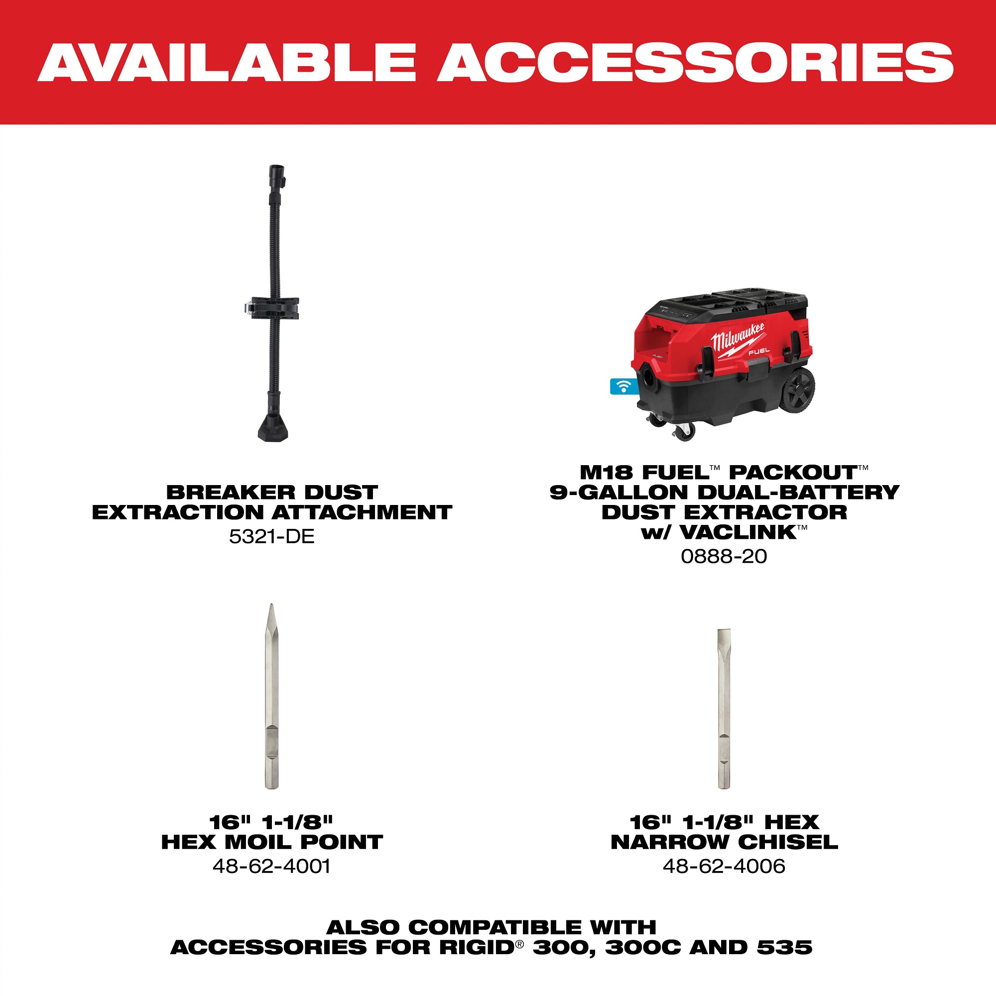 ENSEMBLE MARTEAU À DÉMOLITION 1-1/8'' MX FUEL (XC406)