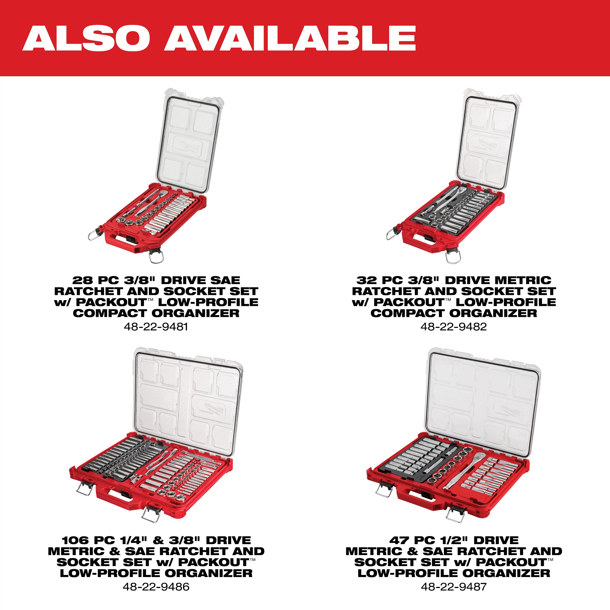 ENSEMBLE DE 106 CLÉS & DOUILLES 1/4'' ET 3/8'' PACKOUT