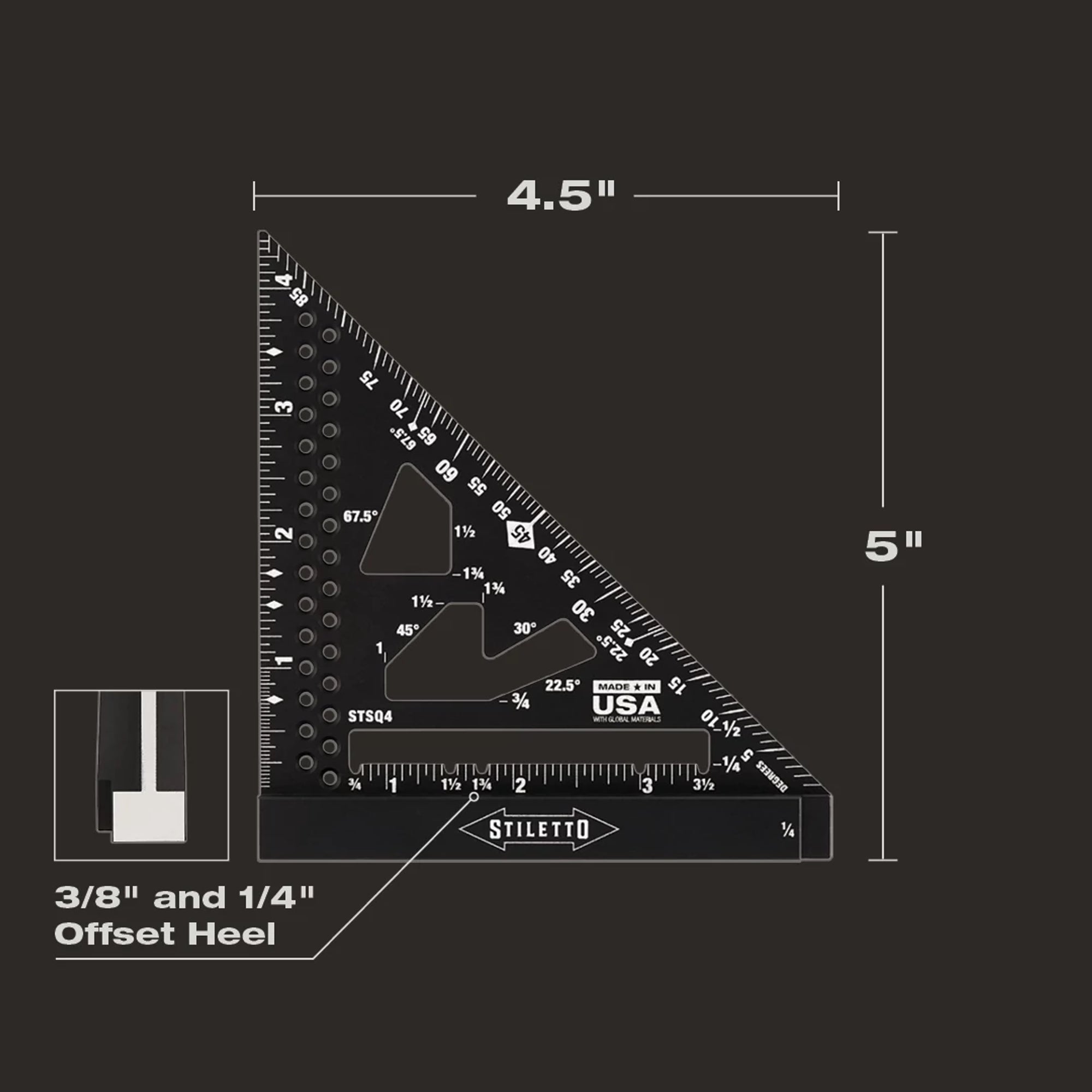 ÉQUERRE DE CHARPENTIER 4-1/2''