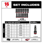 1/2" METRIC SHOCKWAVE SOCKET SET PACKOUT (16 PC)
