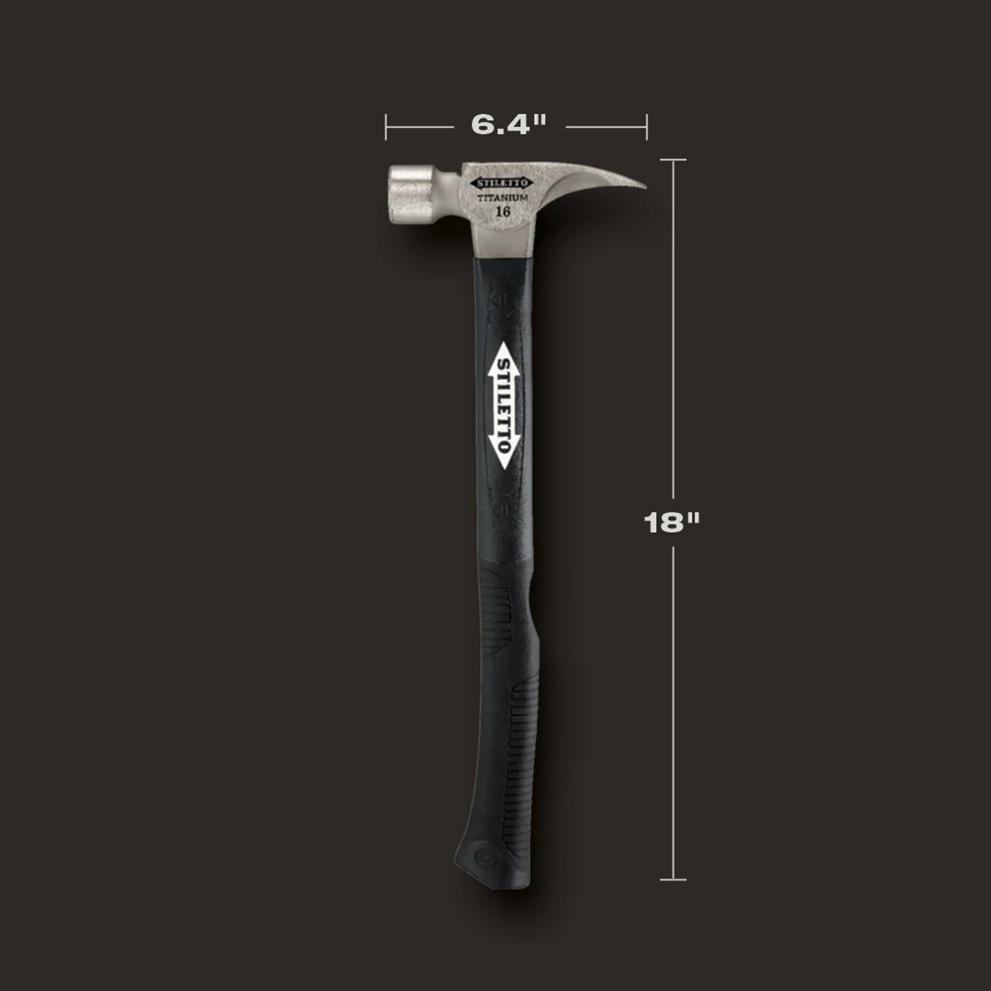 16OZ TITANIUM SMOOTH FACE HAMMER & 18'' FIBERGLASS HANDLE