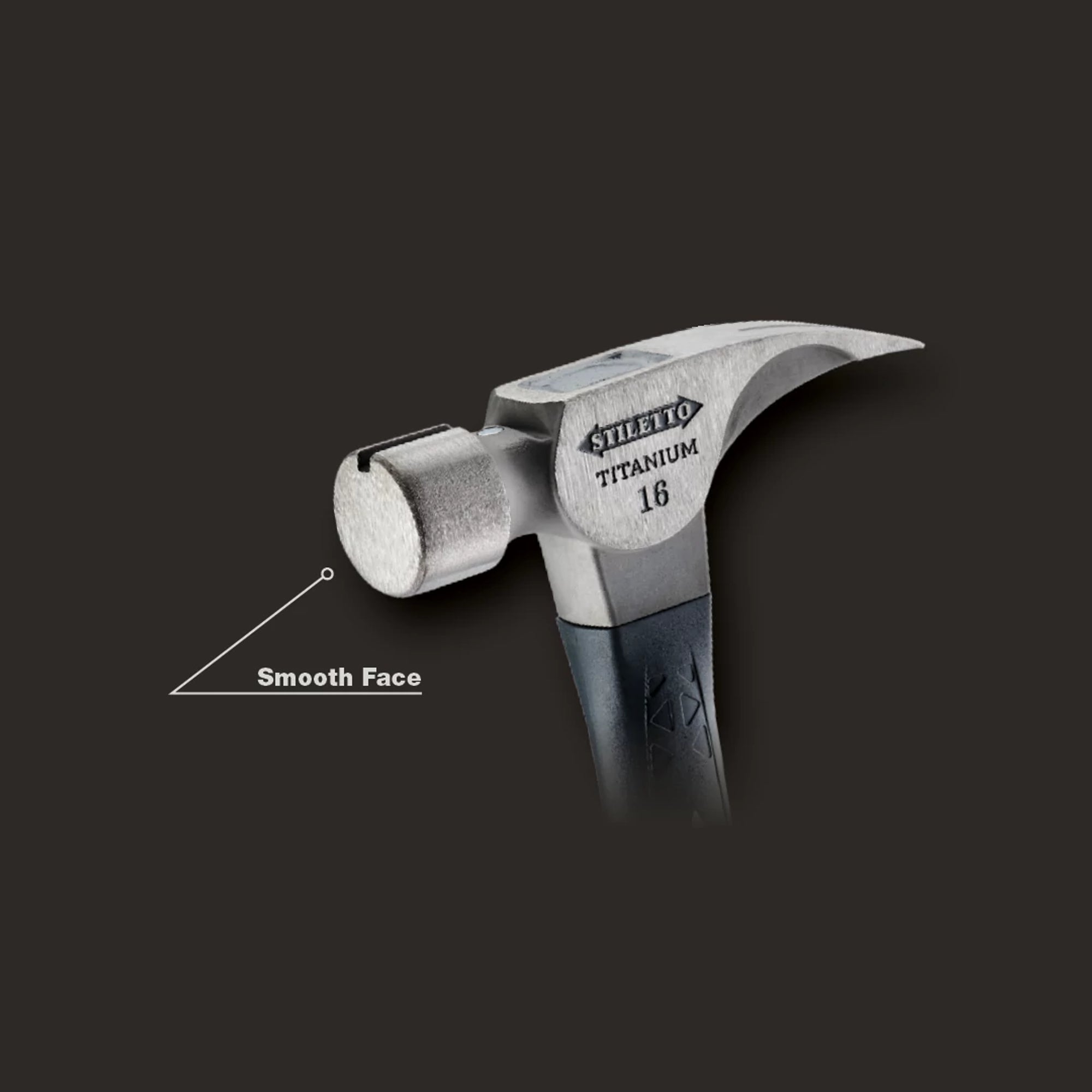 16OZ TITANIUM SMOOTH FACE HAMMER & 18'' FIBERGLASS HANDLE