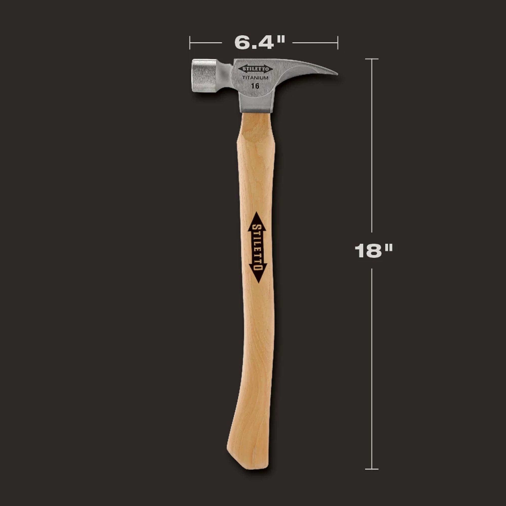 16OZ TITANIUM SMOOTH FACE HAMMER & 18'' HICKORY HANDLE