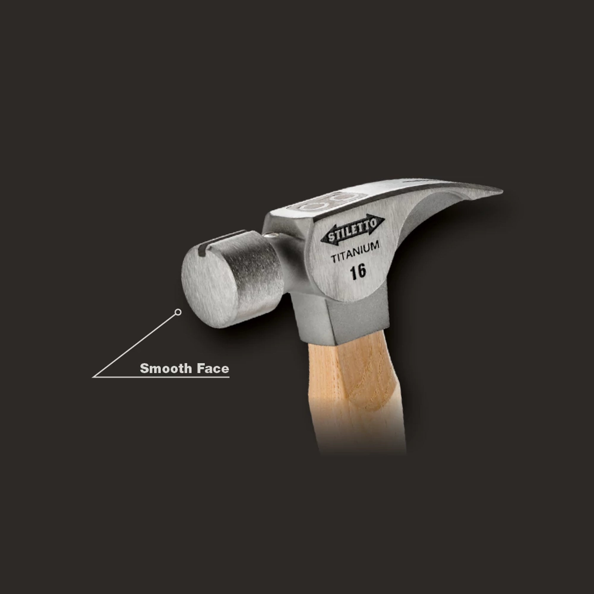 16OZ TITANIUM SMOOTH FACE HAMMER & 18'' HICKORY HANDLE