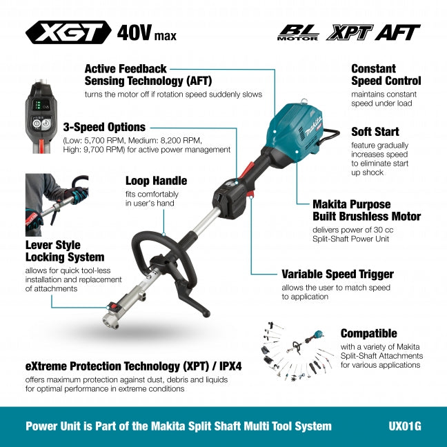 TÊTE D'ALIMENTATION 40V XGT BRUSHLESS À TUBE 2 PIÈCES