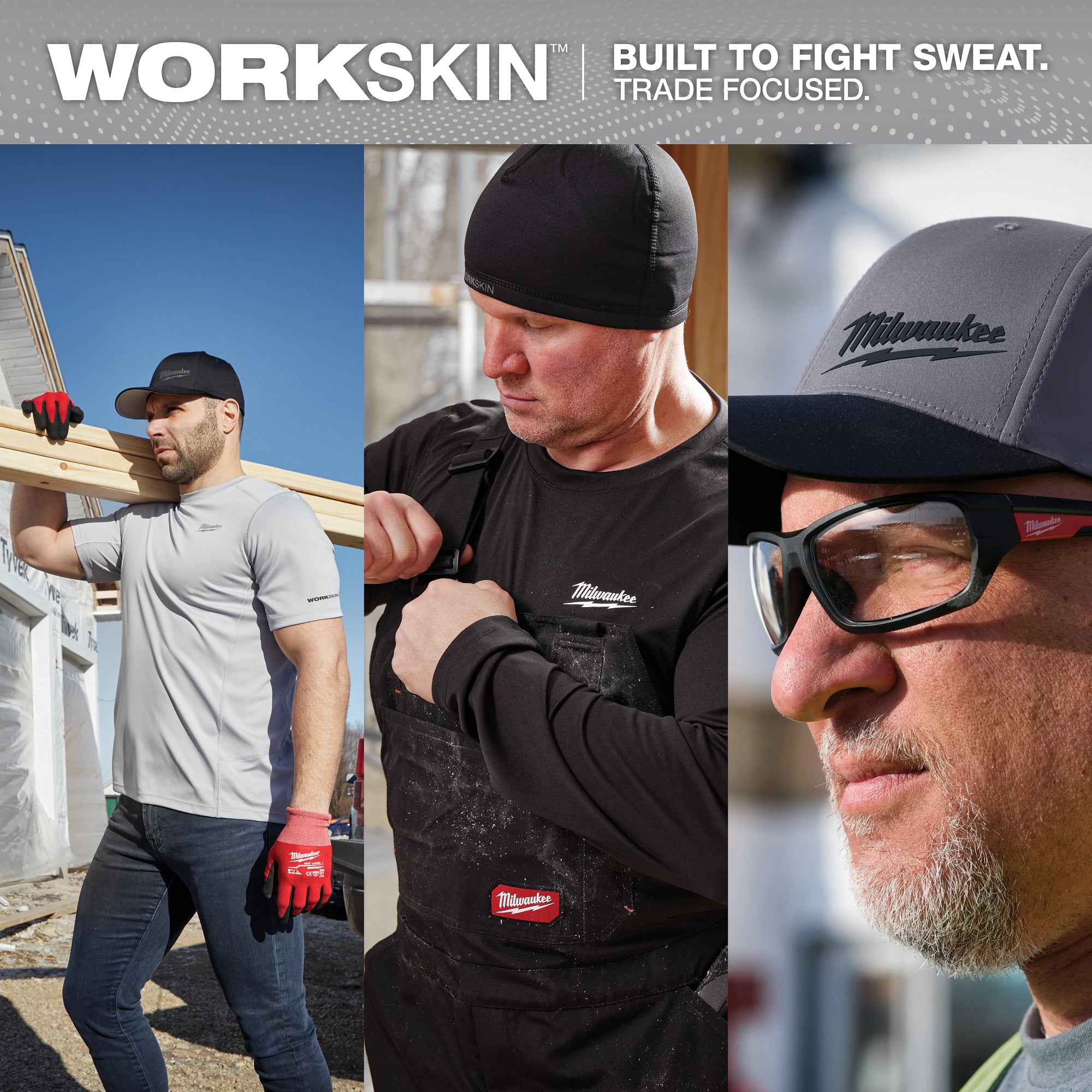 CASQUETTE FLEXFIT PERFORMANCE MILWAUKEE (GRIS FONCÉ - S/M)
