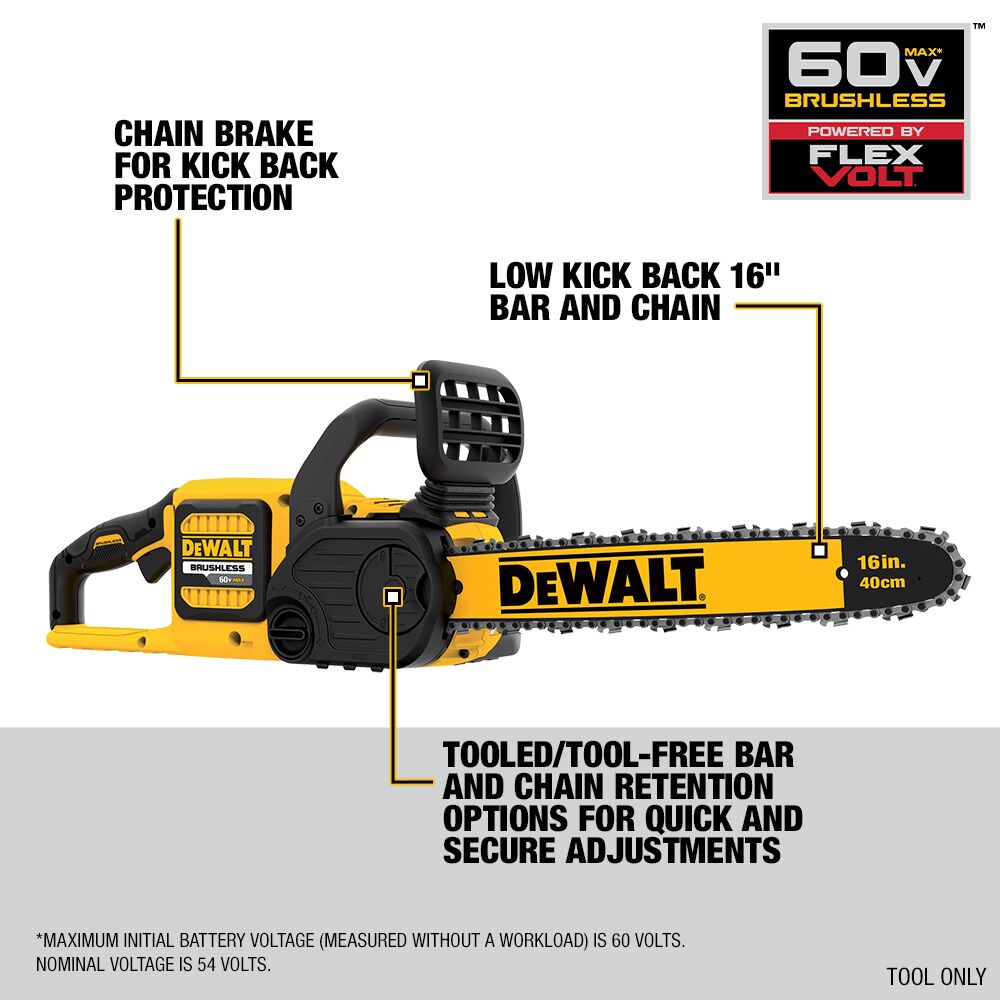 SCIE À CHAÎNE 16'' FLEXVOLT BRUSHLESS 60V MAX