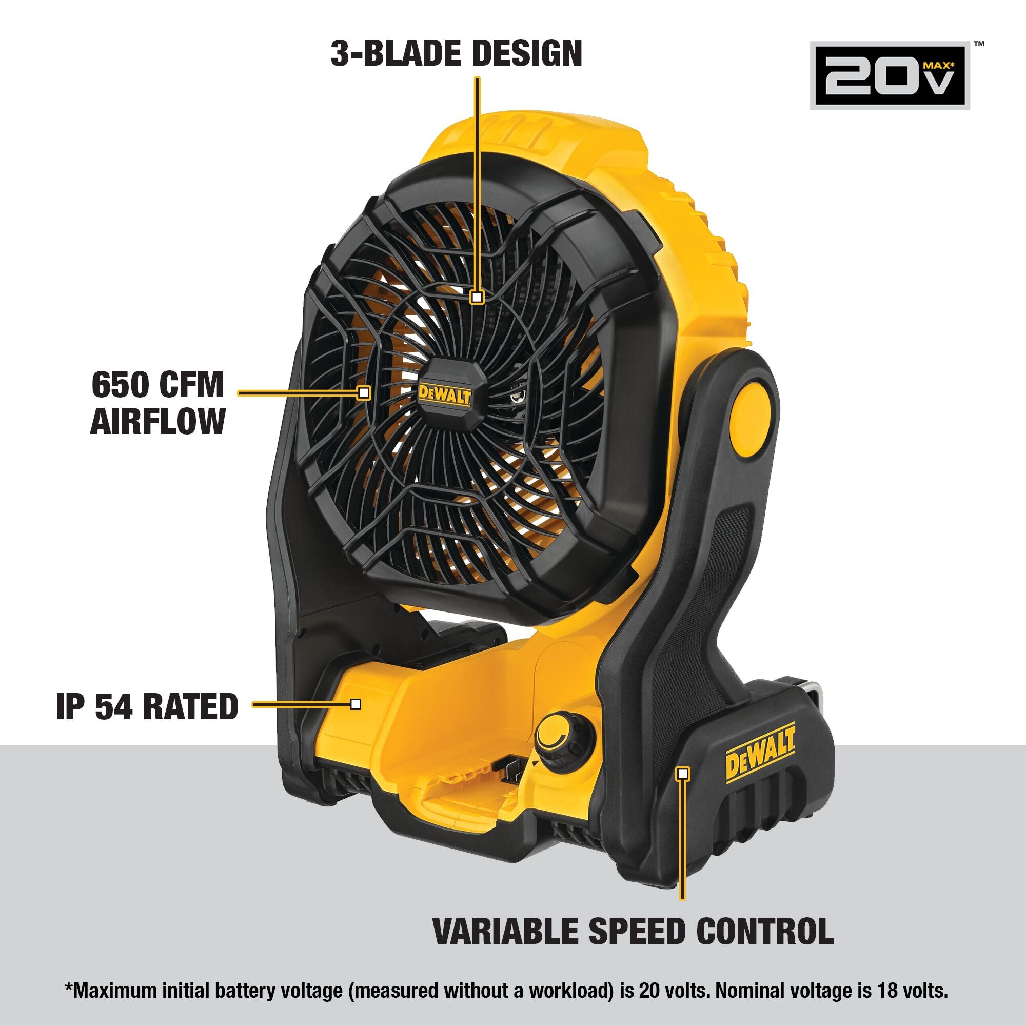 VENTILATEUR DE CHANTIER 20V MAX