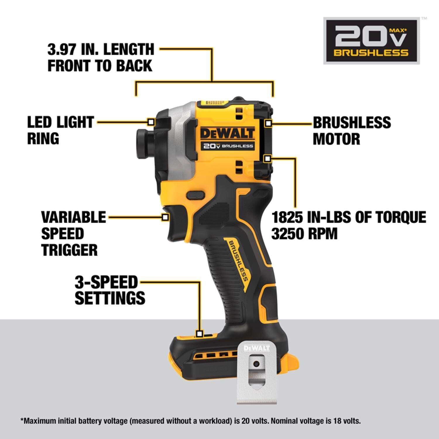 TOURNEVIS À CHOCS 1/4'' BRUSHLESS ATOMIC 3 VITESSES 20V MAX
