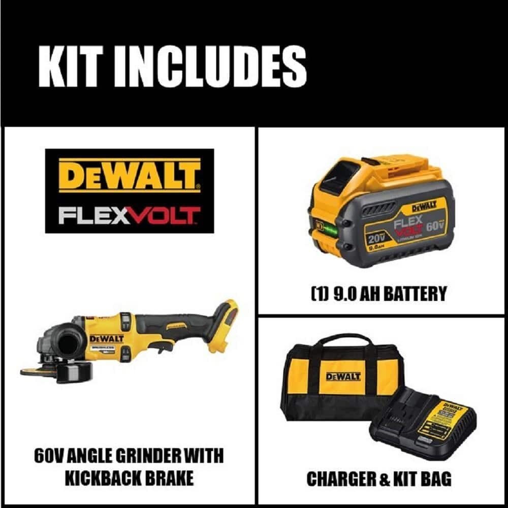 60V MAX* FLEXVOLT 4-1/2'' / 6'' CORDLESS GRINDER KIT (9.0)