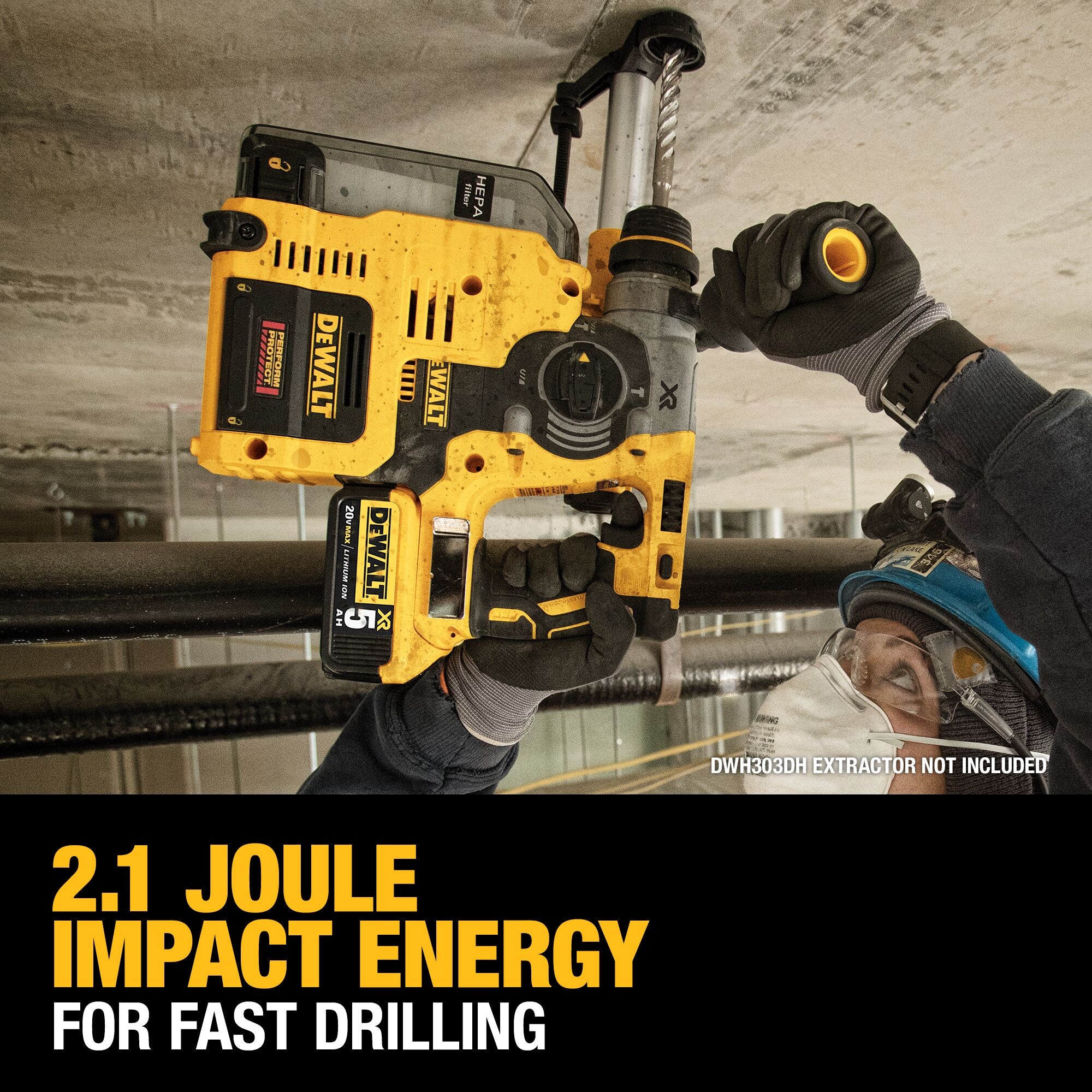 20V MAX* XR® 1" SDS+ ROTARY HAMMER KIT (5.0Ah)
