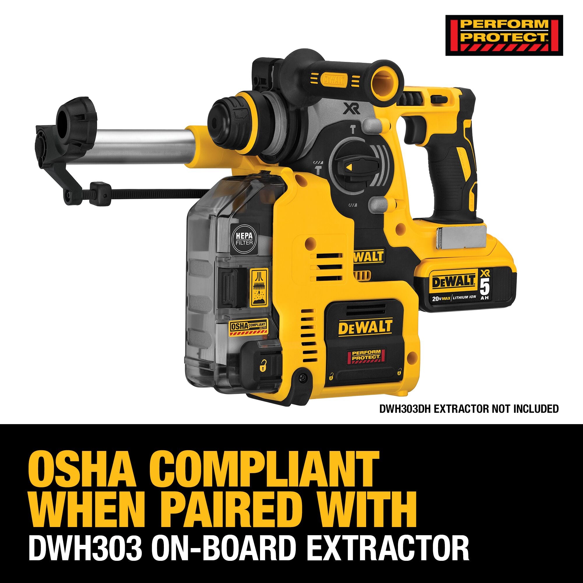 20V MAX* XR® 1" SDS+ ROTARY HAMMER KIT (5.0Ah)
